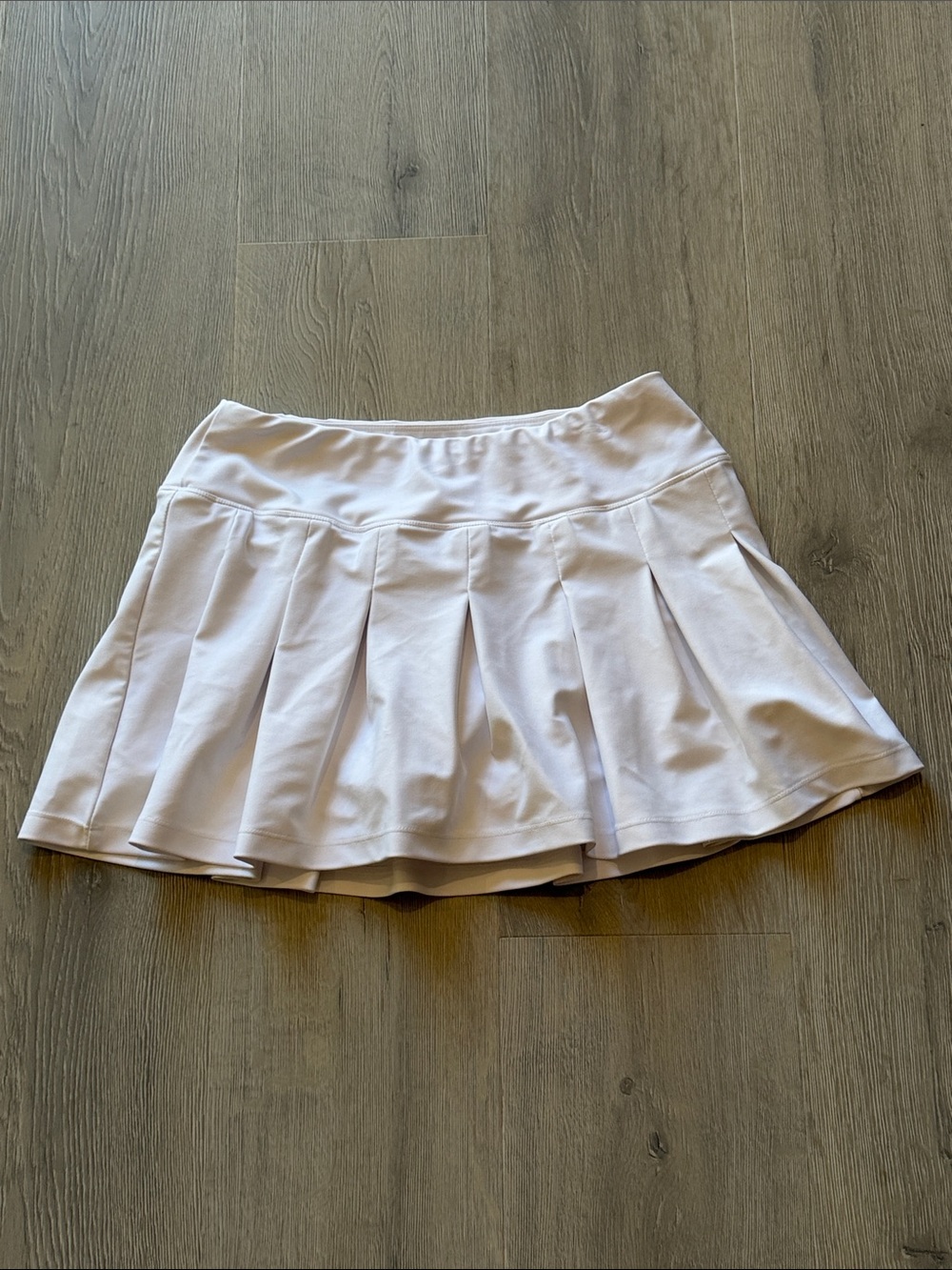 Women's White BPassionit Pleated Tennis Skort- pleated all the way around.